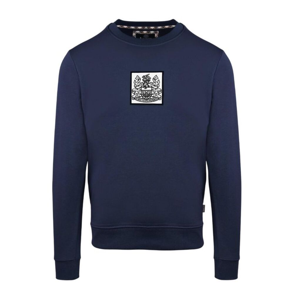 Aquascutum Mens Ribbed Sweatshirt / Navy
